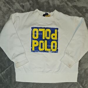 Ralph Lauren White Sweatshirt with Blue and Yellow Logo